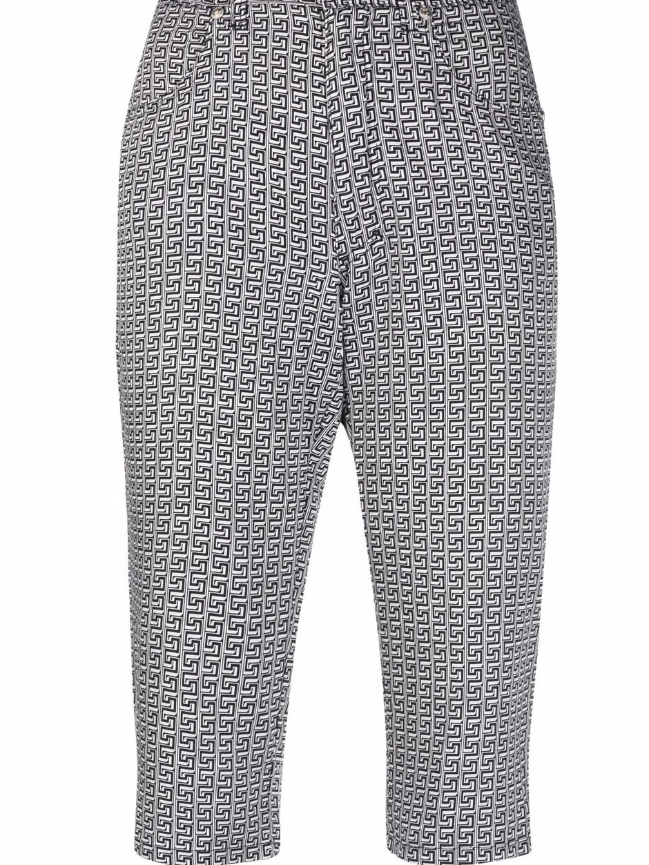Affordable print Women 1990s trousers cropped Versace Greca 0718